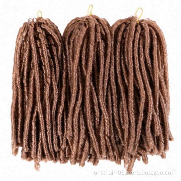 MYZYR 14Inch 15Strands Faux Locs Crochet Braids Hair Synthetic Braiding Soft Crochet Hair Extensions Burgundy Black Fiber